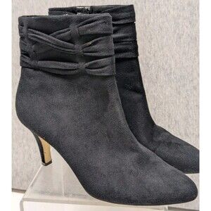 Liz Claiborne 'Ronaldo' Side-Zip Ankle Boots Booties Gray Fabric Size 7M